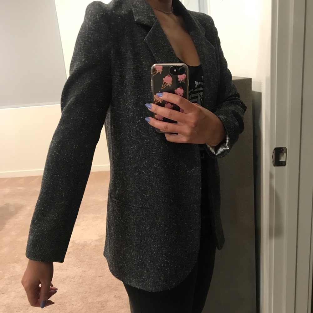 Necessary Objects Fall Dark Grey Texture Blazer - image 4